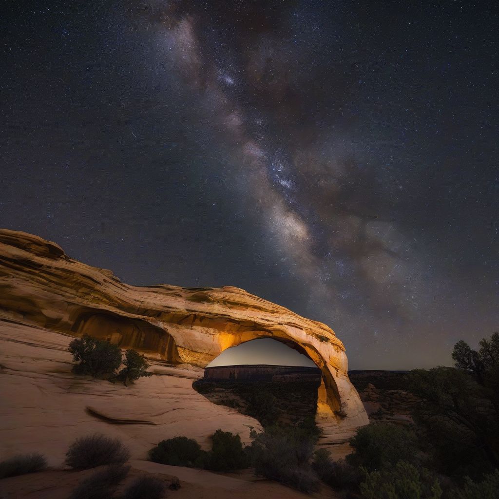 Natural Bridges National Monument at Night