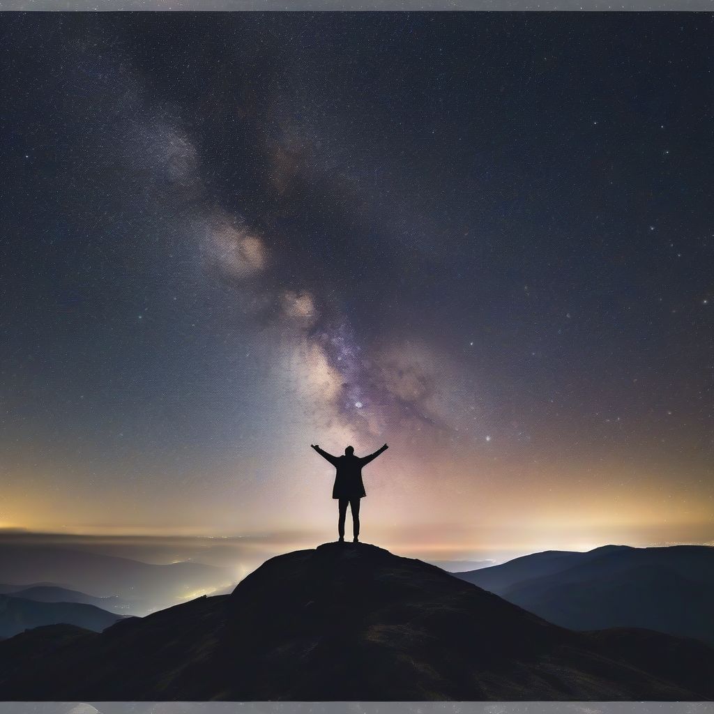 Stargazing on a Mountain Under the Milky Way