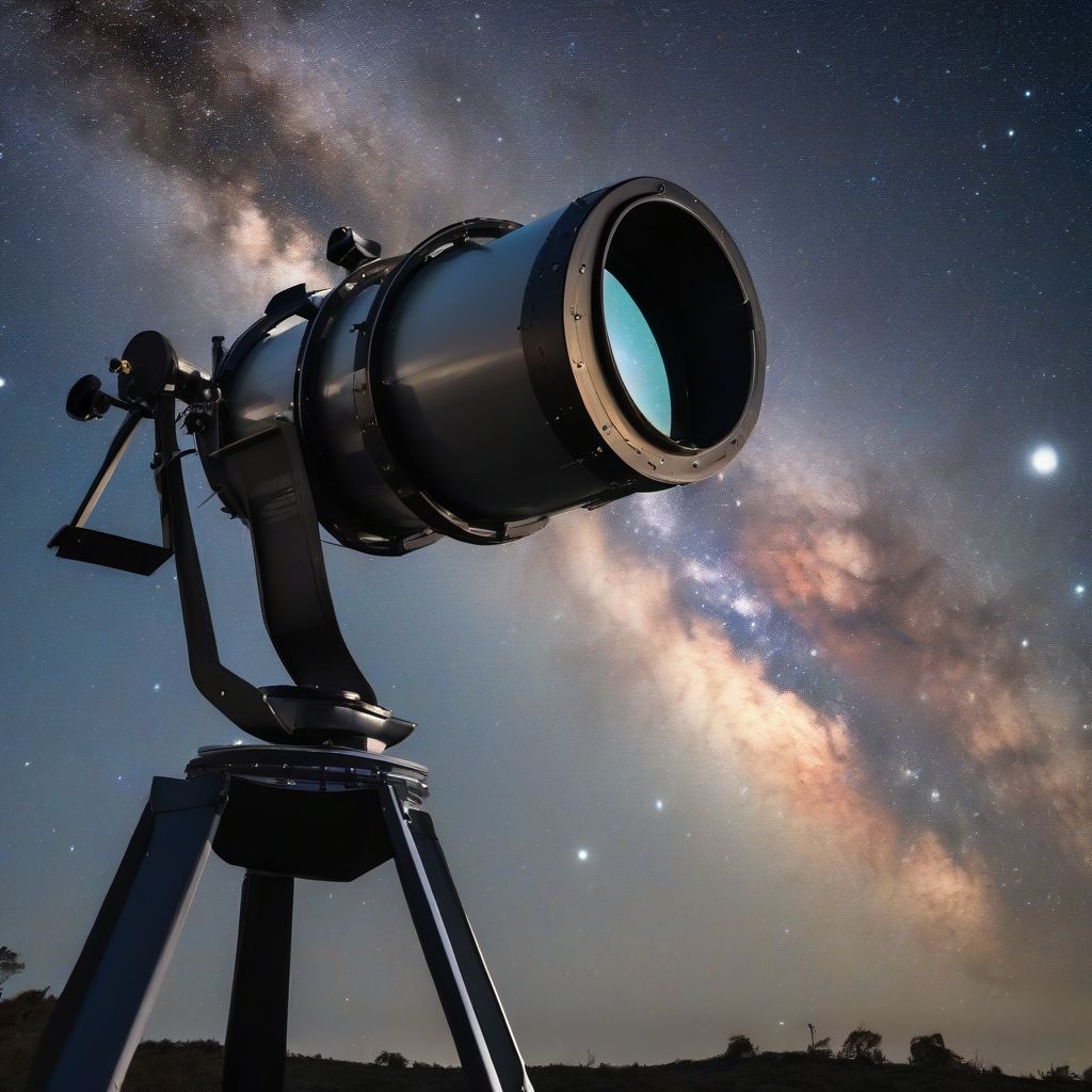 Telescope Observing the Night Sky